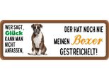 Vianmo Insegna In Legno 10X27 Cm Boxer Hund Gestreichelt