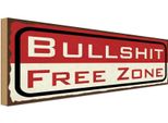 Vianmo Insegna In Legno 10X27 Cm Bullshit Free Zone Freie Zone