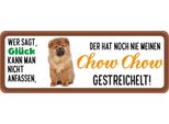 Vianmo Insegna In Legno 10X27 Cm Chow Chow Hund Gestreichelt