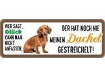 Vianmo Insegna In Legno 10X27 Cm Dackel Hund Gestreichelt