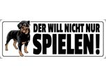Vianmo Insegna In Legno 10X27 Cm Der Will Nicht Nur Spielen Hund