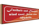 Vianmo Insegna In Legno 10X27 Cm Freiheit Disziplin Zwei Seiten