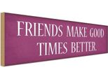 Vianmo Insegna In Legno 10X27 Cm Friends Make Good Times Better