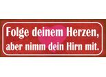 Vianmo Insegna In Legno 10X27 Cm Folge Deinem Herzen Nimm Hirn