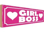 Vianmo Insegna In Legno 10X27 Cm Girl Boss Pink Herz
