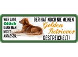 Vianmo Insegna In Legno 10X27 Cm Golden Retriever Hund Gestreichelt