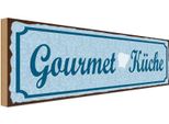 Vianmo Insegna In Legno 10X27 Cm Gourmet KüChe Blau