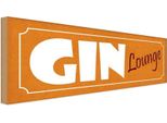 Vianmo Insegna In Legno 10X27 Cm Gin Lounge