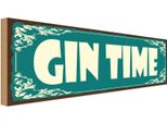 Vianmo Insegna In Legno 10X27 Cm Gin Time Alkohol