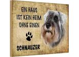 Vianmo Insegna In Legno 20X30 Cm Schnauzer Hund Ohne Kein Heim
