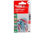 fischer DuoPower 6x30 S PH K 2K 535479 Dübel mit Schrauben Ø 6 mm x 30 mm, 12 Stück