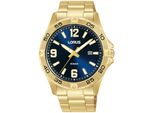 Quarzuhr LORUS Sports, gold (goldfarben), Armbanduhren, Herren, Armbanduhr, Herrenuhr, Edelstahlarmband, analog, Tag