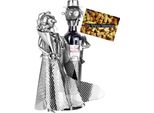 Brubaker Portabottiglie Coppia Matrimonio Scultura In Metallo Regalo Con Carta Regalo