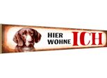 Vianmo Insegna In Legno 10X46 Cm Beagle Hund Hier Wohne