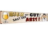 Vianmo Insegna In Legno 10X46 Cm Bier Ist Gut Sagt Der Arzt Alkohol