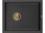 Mexen Pedro Lavello In Granito 1 Vasca 560 X 460 Mm, Nero Maculato, Sifone Dorato - 6508561000-76-G