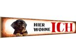 Vianmo Insegna In Legno 10X46 Cm Dackel Hund Hier Wohne