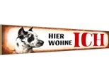Vianmo Insegna In Legno 10X46 Cm Dogge Hund Hier Wohne Ich