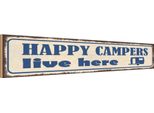 Vianmo Insegna In Legno 10X46 Cm Happy Campers Live Here Camping