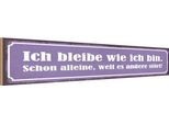 Vianmo Insegna In Legno 10X46 Cm Ich Bleibe Wie Ich Bin Alleine