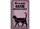 Vianmo Insegna Di Latta 30X20 Cm Wo Du Deine Katze Streicheln