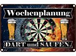 Vianmo Insegna Di Latta 12X18 Cm Wochenplanung Dart Und Saufen