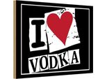 Vianmo Insegna In Legno 20X30 Cm Alkohol I Love Vodka Herz