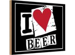 Vianmo Insegna In Legno 12X18 Cm Alkohol I Love Beer Herz