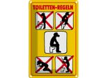 Vianmo Insegna Di Latta 18X12 Cm Toiletten Regeln
