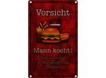 Vianmo Insegna Di Latta 30X20 Cm Vorsicht Mann Kocht Bitte