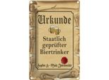 Vianmo Insegna Di Latta 30X20 Cm Bier Urkunde GeprüFter Biertrinker
