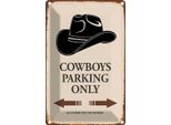 Vianmo Insegna Di Latta 30X20 Cm Cowboys Parking Only