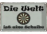 Vianmo Insegna Di Latta 20X30 Cm Darts Die Welt Ist Eine Scheibe