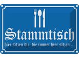 Vianmo Insegna Di Latta 20X30 Cm Stammtisch Hier Sitzen Blau