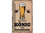Vianmo Insegna Di Latta 30X20 Cm Echter KöNig TräGt Schaumkrone