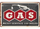 Vianmo Insegna Di Latta 12X18 Cm Gas Auto Next Service 100 Benzin