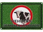Vianmo Insegna Di Latta 20X30 Cm Viehweide Betreten Verboten