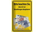 Vianmo Insegna Di Latta 30X20 Cm Beachten Nur Bargeld Akzeptiert