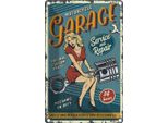 Vianmo Insegna Di Latta 18X12 Cm Pinup Motorcycle Garage 24Service