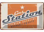 Vianmo Insegna Di Latta 20X30 Cm Gas Station Premum Tankstelle