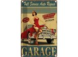 Vianmo Insegna Di Latta 18X12 Cm Pinup Garage Full Service Auto Repair