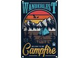 Vianmo Insegna Di Latta 18X12 Cm Camping Wanderlus Campfire Outdoor