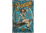 Vianmo Insegna Di Latta 30X20 Cm Pinup Ocean Spirit Seefahrt Ozean