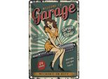 Vianmo Insegna Di Latta 30X20 Cm Pinup Welcome Garage 24 Service