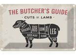 Vianmo Insegna Di Latta 20X30 Cm Lamm Lamb Cuts Metzgerei Fleisch