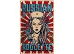 Vianmo Insegna Di Latta 30X20 Cm Pinup Russian Roulette