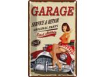 Vianmo Insegna Di Latta 18X12 Cm Pinup Garage Service Repair 24/7