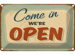 Vianmo Insegna Di Latta 20X30 Cm Come In We`Re Open