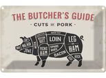 Vianmo Insegna Di Latta 20X30 Cm Schwein Pork Cuts Metzgerei Fliesch