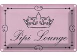 Vianmo Insegna Di Latta 12X18 Cm Pipi Lounge Toilette Krone Rosa